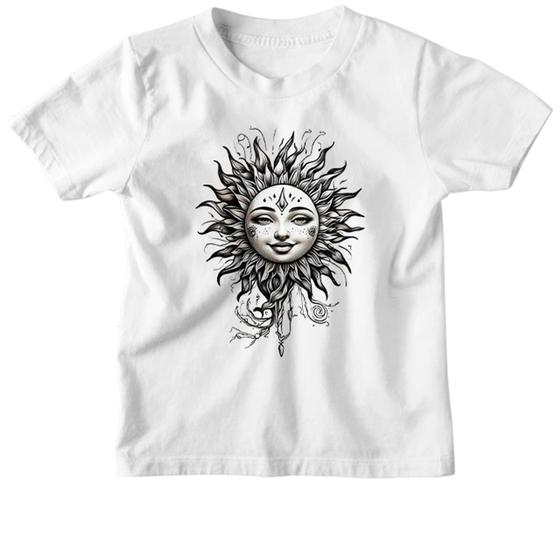 Imagem de Camiseta Infantil Sol blackwork tatoo style