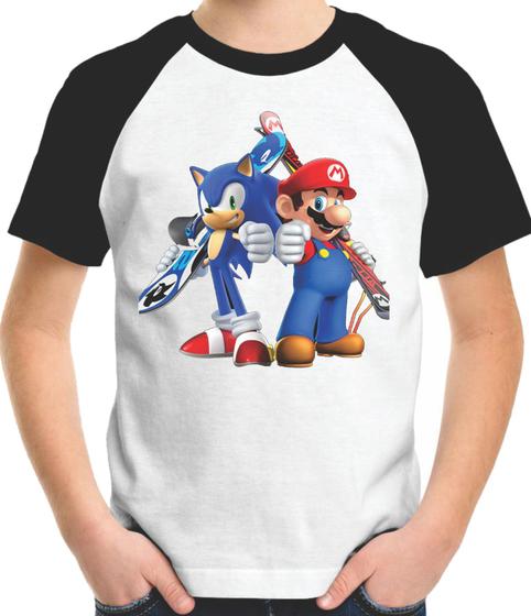 Imagem de Camiseta Infantil Sonic e Mario Bros