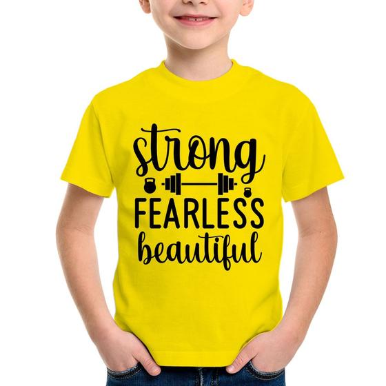 Imagem de Camiseta Infantil Strong Fearless Beautiful - Foca na Moda