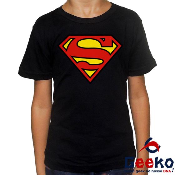 Imagem de Camiseta Infantil Superman 100% Algodão Super Homem Supergirl Super-Homem Geeko