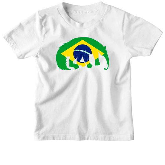 Imagem de Camiseta Infantil Tamandua Bandeira Fauna Brasileira