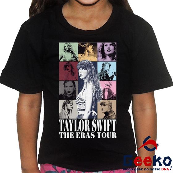 Imagem de Camiseta Infantil Taylor Swift 100% Algodão The Eras Tour Pop Geeko