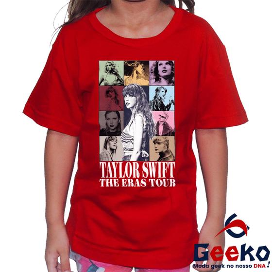 Imagem de Camiseta Infantil Taylor Swift 100% Algodão The Eras Tour Pop Geeko
