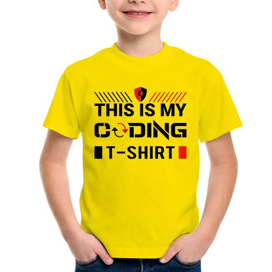 Imagem de Camiseta Infantil This is my coding t-shirt - Foca na Moda