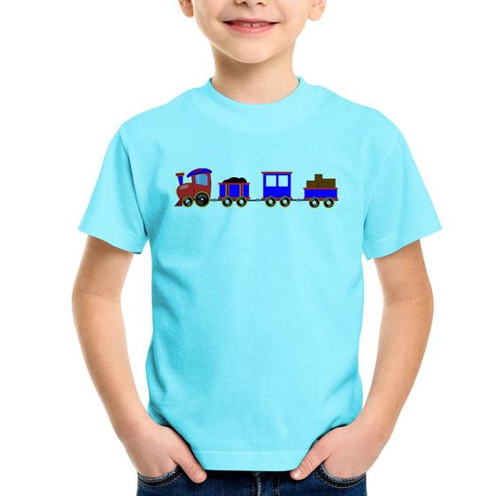 Imagem de Camiseta Infantil Trenzinho Azul - Foca na Moda