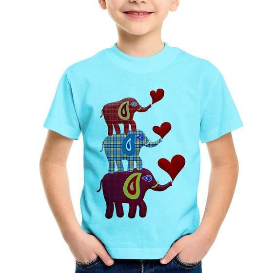 Imagem de Camiseta Infantil Trio Elefantes  - Foca na Moda