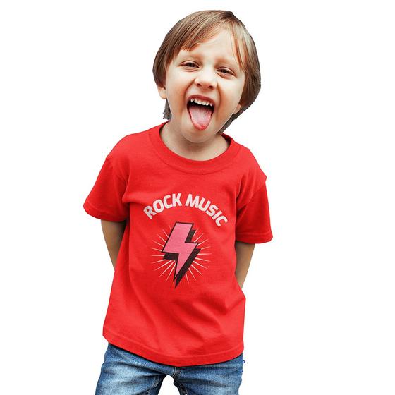 Imagem de Camiseta Infantil Unissex Menino Menina Rock Music Raio