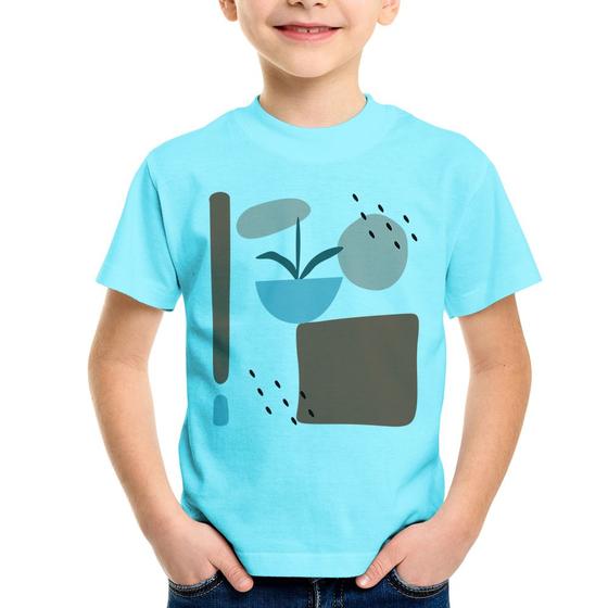Imagem de Camiseta Infantil Vaso de Planta Minimalista Abstrato - Foca na Moda