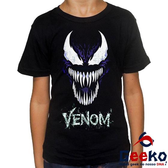 Imagem de Camiseta Infantil Venom 100% Algodão Geeko