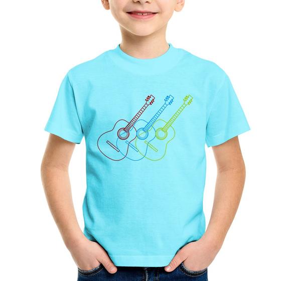 Imagem de Camiseta Infantil Violão Cores - Foca na Moda