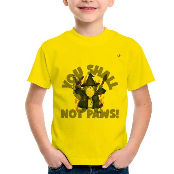 Imagem de Camiseta Infantil You shall not paws - Foca na Moda