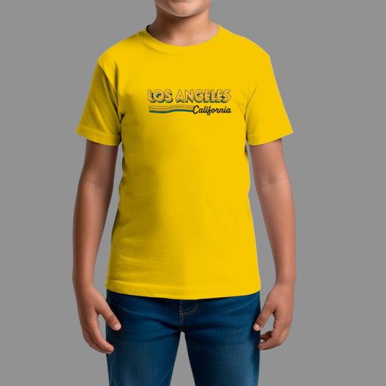 Imagem de Camiseta Infatil Masculina Streetwear Moda De Rua Confortável Manga Curta Los Angeles