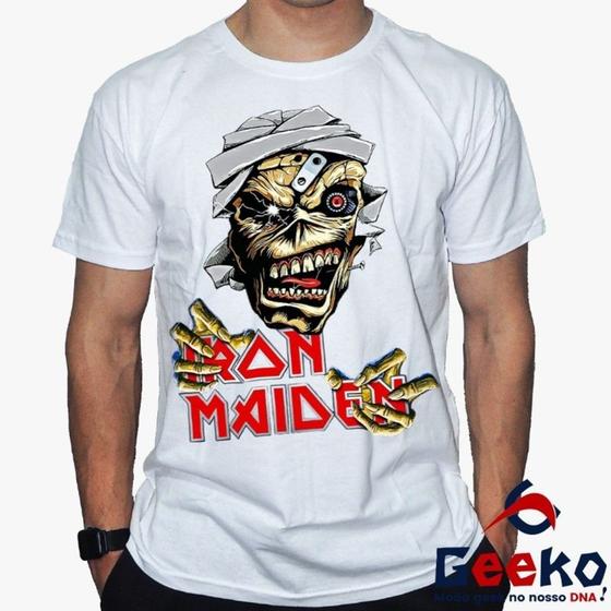 Imagem de Camiseta Iron Maiden 100% Algodão Rock Geeko
