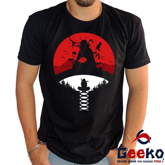 Imagem de Camiseta Itachi Uchiha 100% Algodão Naruto Akatsuki Geeko