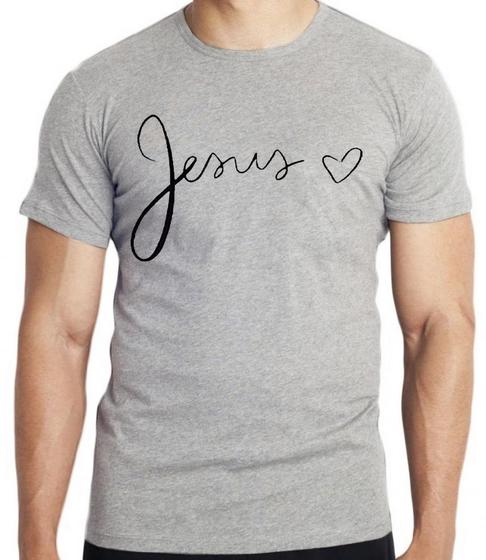 Imagem de Camiseta Jesus coração Blusa criança infantil juvenil adulto camisa tamanhos