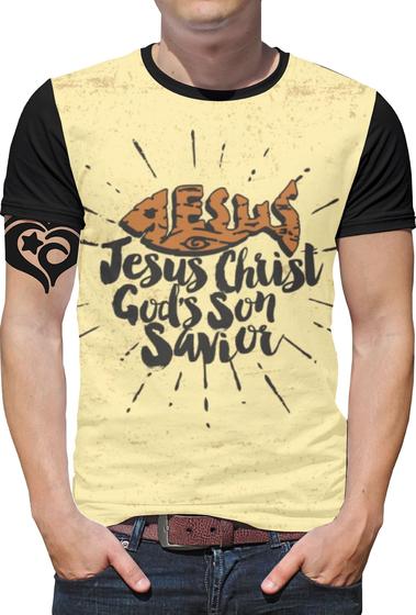 Imagem de Camiseta Jesus PLUS SIZE Gospel Masculina Roupa PEIXE