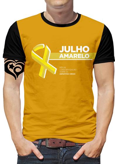 Imagem de Camiseta Julho Amarelo PLUS SIZE Masculina Blusa