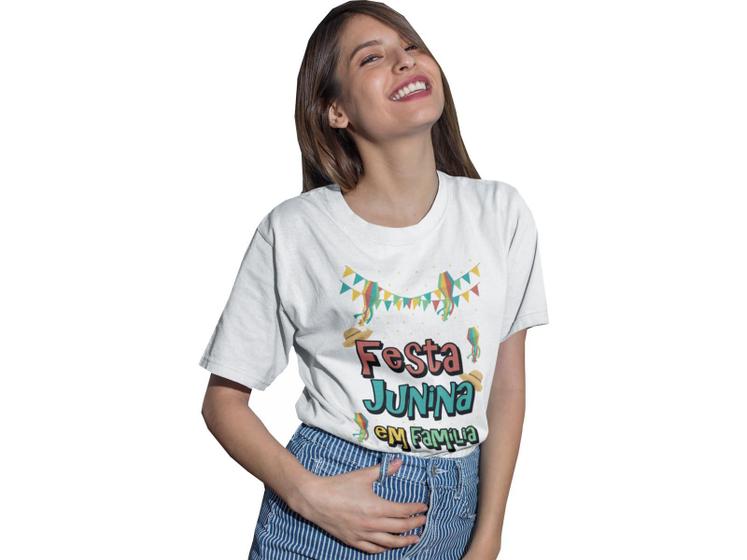 Imagem de Camiseta Juvenil Festa Junina em Família Arraiá Branca