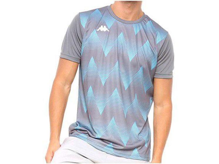 Imagem de Camiseta Kappa Heaton Masculina Manga Curta - Chumbo e Verde Acqua