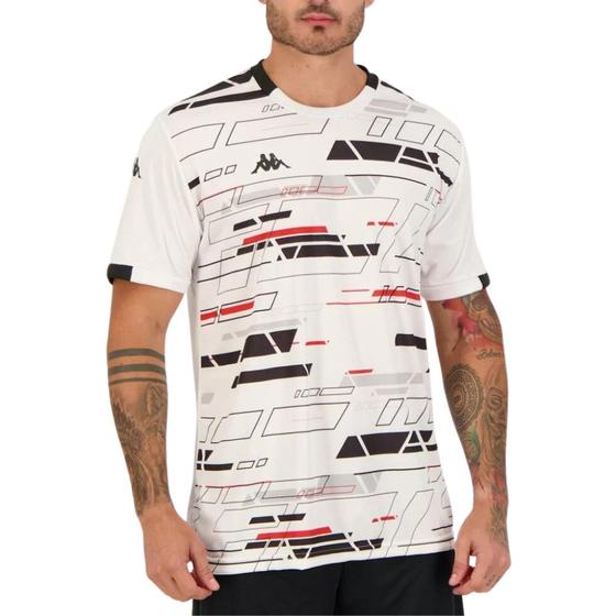 Imagem de Camiseta Kappa Sport Branco e Preto - Masculino