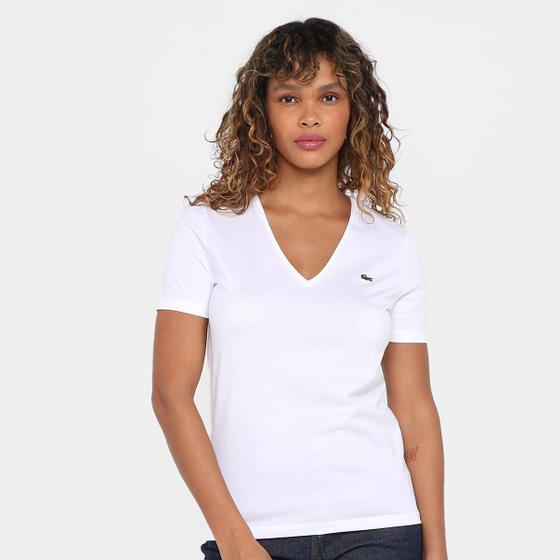 Imagem de Camiseta Lacoste Gola V Feminina