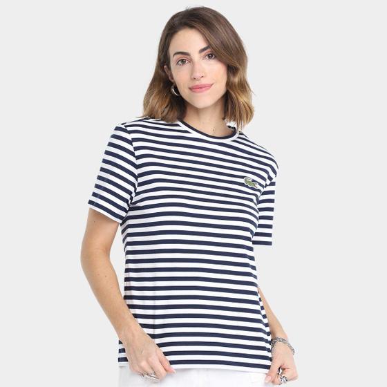 Imagem de Camiseta Lacoste Listrada Casual Feminina