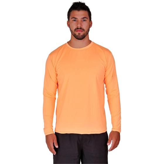 Imagem de Camiseta Laranja Neon Proteção Uv50 Para Esportes Ao Ar Livre Pesca, Corrida Ciclismo Montanhismo