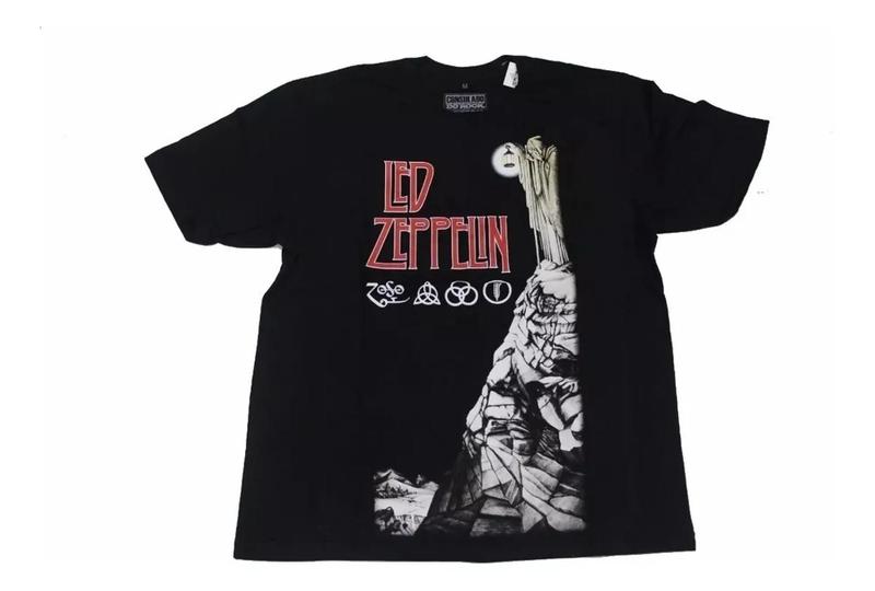 Imagem de Camiseta Led Zeppelin Stairway to Heaven Blusa Adulto Banda de Rock E465 BM