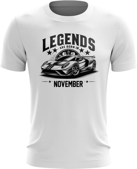 Imagem de Camiseta Lendas Nascem em Novembro Carros Esportivos 4