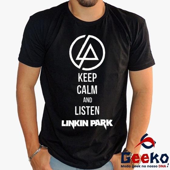 Imagem de Camiseta Linkin Park 100% Algodão Keep Calm and Listen Linkin Park Rock Geeko