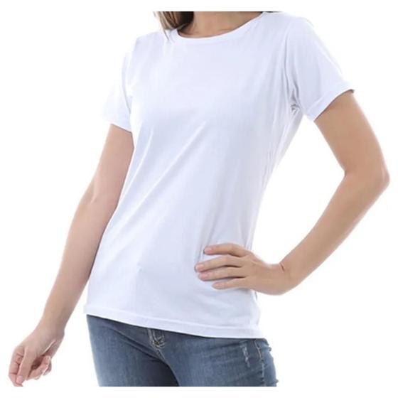 Imagem de Camiseta Lisa 100% Algodão Feminina Masculina Gola Careca