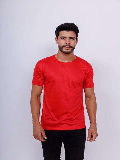 Imagem de Camiseta Lisa Básica Masculina 100% Poliéster Vermelha