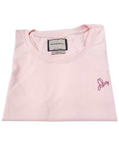 Imagem de Camiseta lisa casual feminina rosa bebê coleção beija-flor