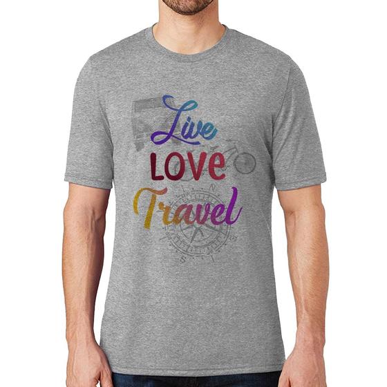 Imagem de Camiseta Live Love Travel - Foca na Moda