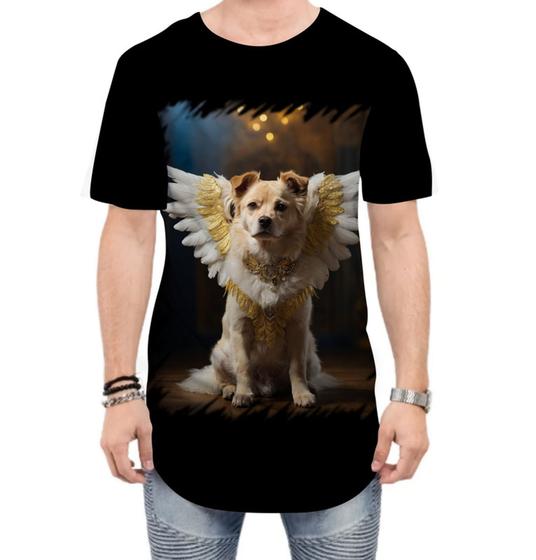 Imagem de Camiseta Longline Anjo Canino Cão Angelical 4