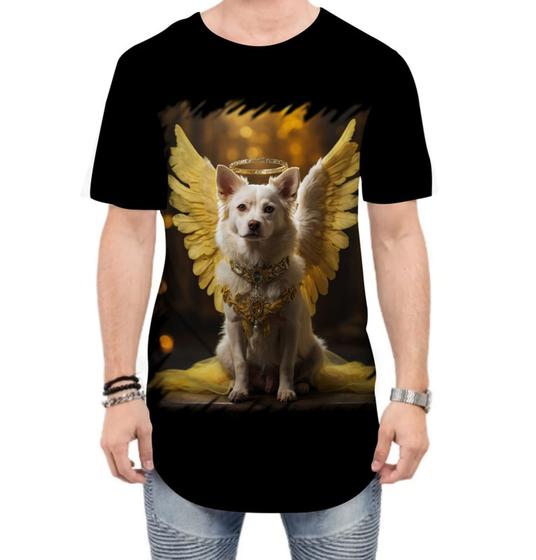 Imagem de Camiseta Longline Anjo Canino Cão Angelical 7