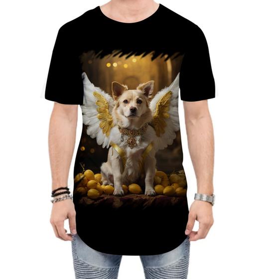 Imagem de Camiseta Longline Anjo Canino Cão Angelical 8