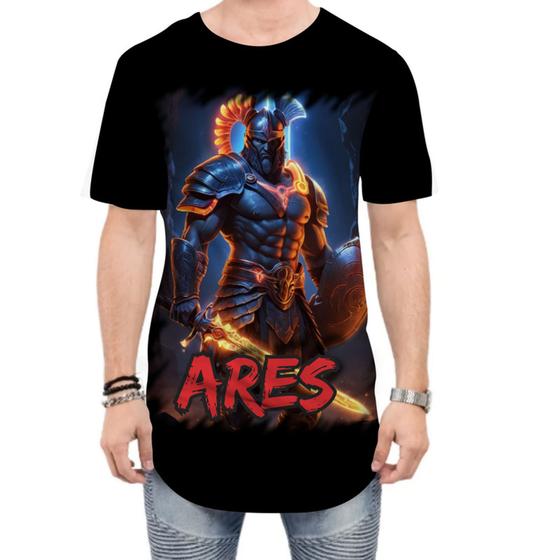 Imagem de Camiseta Longline Ares Deus da Guerra Mitologia Grega 1