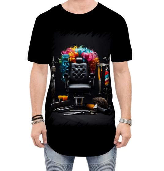 Imagem de Camiseta Longline Barbeiro Barbearia Corte Tesoura 2