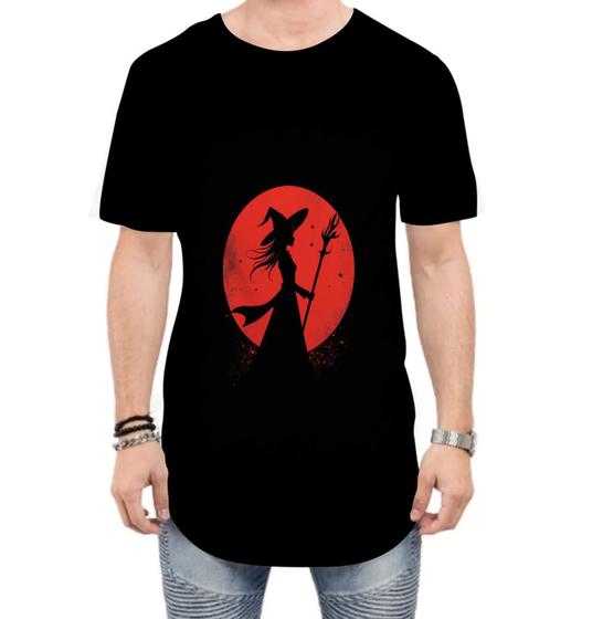 Imagem de Camiseta Longline Bruxa Halloween Vermelha 12