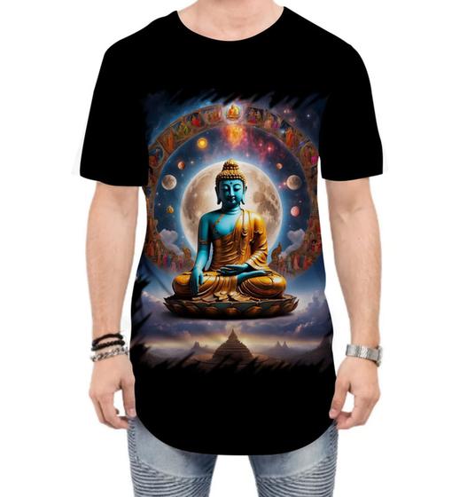 Imagem de Camiseta Longline Buda Universo Lótus Imortalidade 12