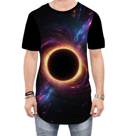 Imagem de Camiseta Longline Buraco Negro Black Hole Space 2