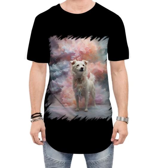 Imagem de Camiseta Longline Cachorro Explosão de Cores Hipnotizante 3