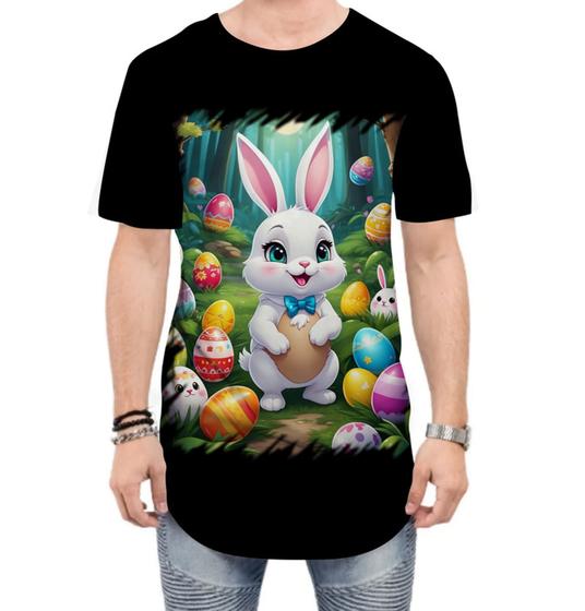 Imagem de Camiseta Longline Coelhinho da Páscoa Traço Infantil 17