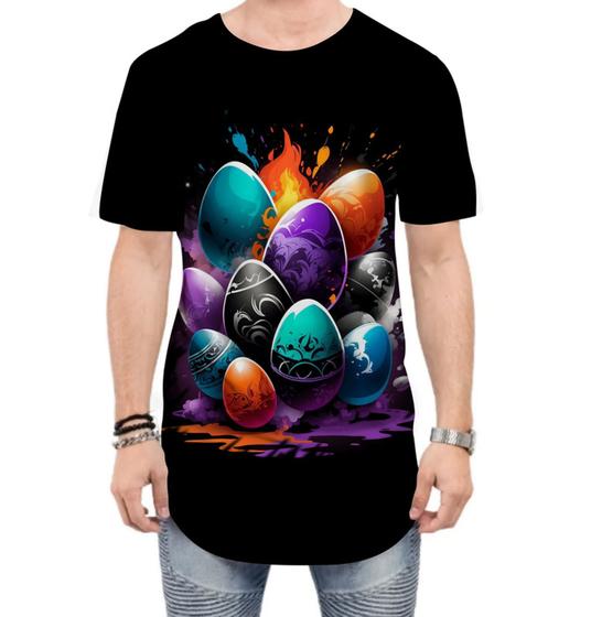 Imagem de Camiseta Longline de Ovos de Páscoa Artísticos 5