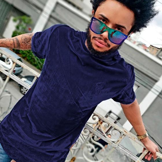 Imagem de Camiseta Longline de Veludo com Touca Pierry Lohan - V01