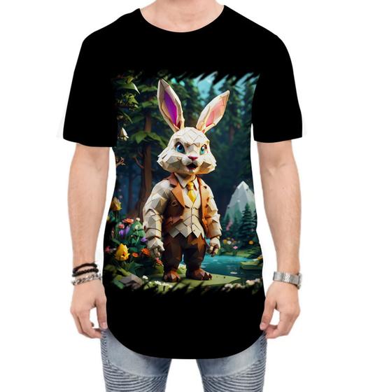 Imagem de Camiseta Longline Do Coelhinho da Páscoa Polígonos 7