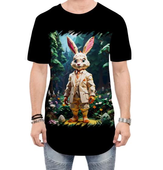 Imagem de Camiseta Longline Do Coelhinho da Páscoa Polígonos 9