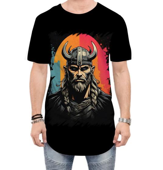 Imagem de Camiseta Longline Guerreiro Viking Nórdico Tribo 16