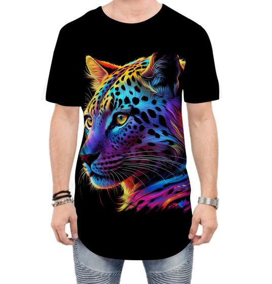 Imagem de Camiseta Longline Leopardo Ondas Magnéticas Vibrante 15